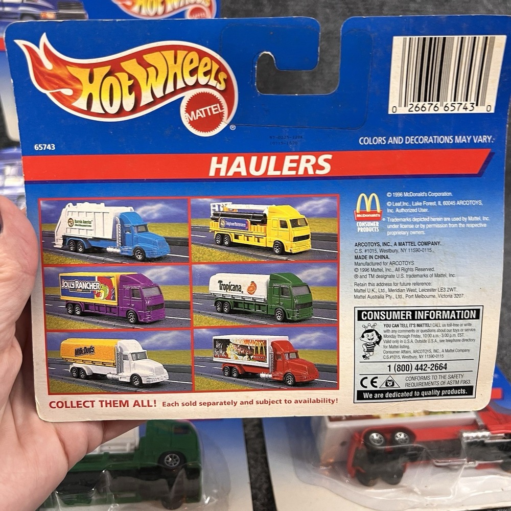 Lot Of 6 Hot Wheels Haulers Tractor Trailers 1996 NIP McDonald's Tropicana - Picture 8 of 9